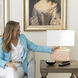 Edmund 21 inch 40 watt Pearl Blush and Polished Brass Table Lamp Portable Light