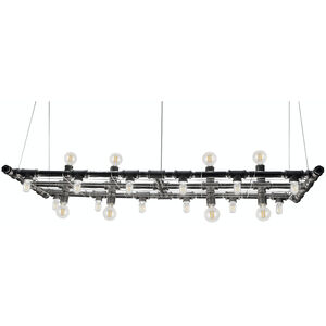 Raw 12 Light 42 inch Banqueting Linear Suspension Ceiling Light