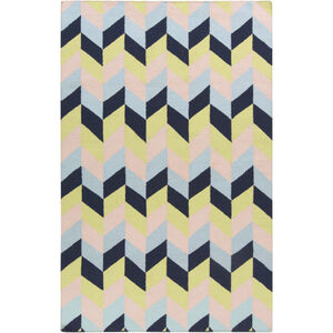 Talitha 36 X 24 inch Lime, Navy, Pale Pink, Ice Blue Rug