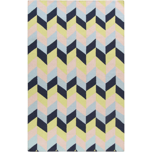 Talitha 36 X 24 inch Lime, Navy, Pale Pink, Ice Blue Rug