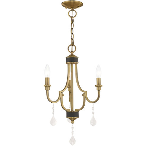 Glendale 3 Light 14 inch Antique Brass Mini Chandelier Ceiling Light