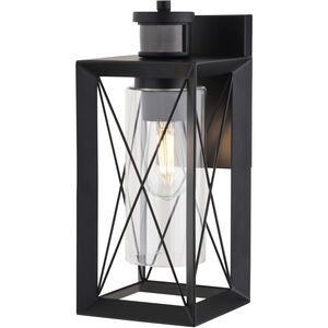 Milton 1 Light 14 inch Matte Black Outdoor Wall Light, Dualux