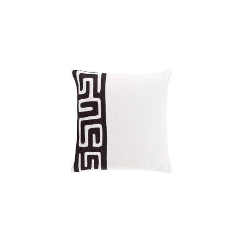 Nairobi 20 X 20 inch Black and White Throw Pillow