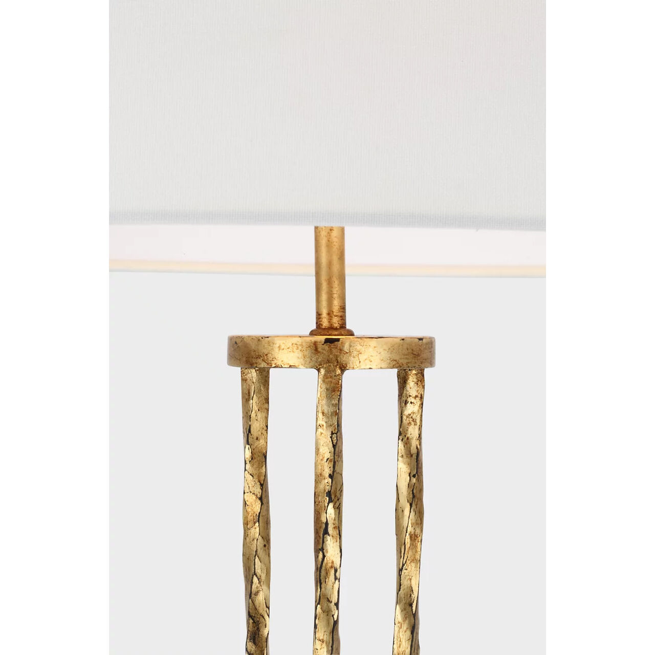 AERIN Shae 64.5 inch 15 watt Gilded Iron Sculpted Floor Lamp Portable Light in Linen Scallop