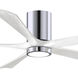 Atlas Irene-5HLK 60 inch Polished Chrome with Matte White Blades Ceiling Fan, Flush Mounted