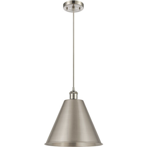 Ballston Cone 1 Light 12 inch Brushed Satin Nickel Mini Pendant Ceiling Light