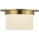 Mineral 2 Light 11.13 inch Patina Brass and Opal Glass Flush Mount Ceiling Light in Opal Glass Shade