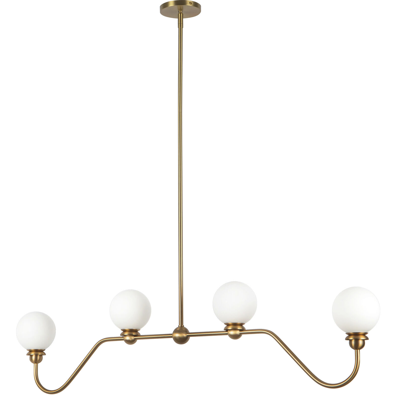 Alora Mood Beckett 4 Light 48.5 inch Brushed Gold Linear Pendant Ceiling Light