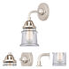Nouveau 2 Small Canton LED 5.25 inch Polished Nickel Sconce Wall Light in Clear Glass