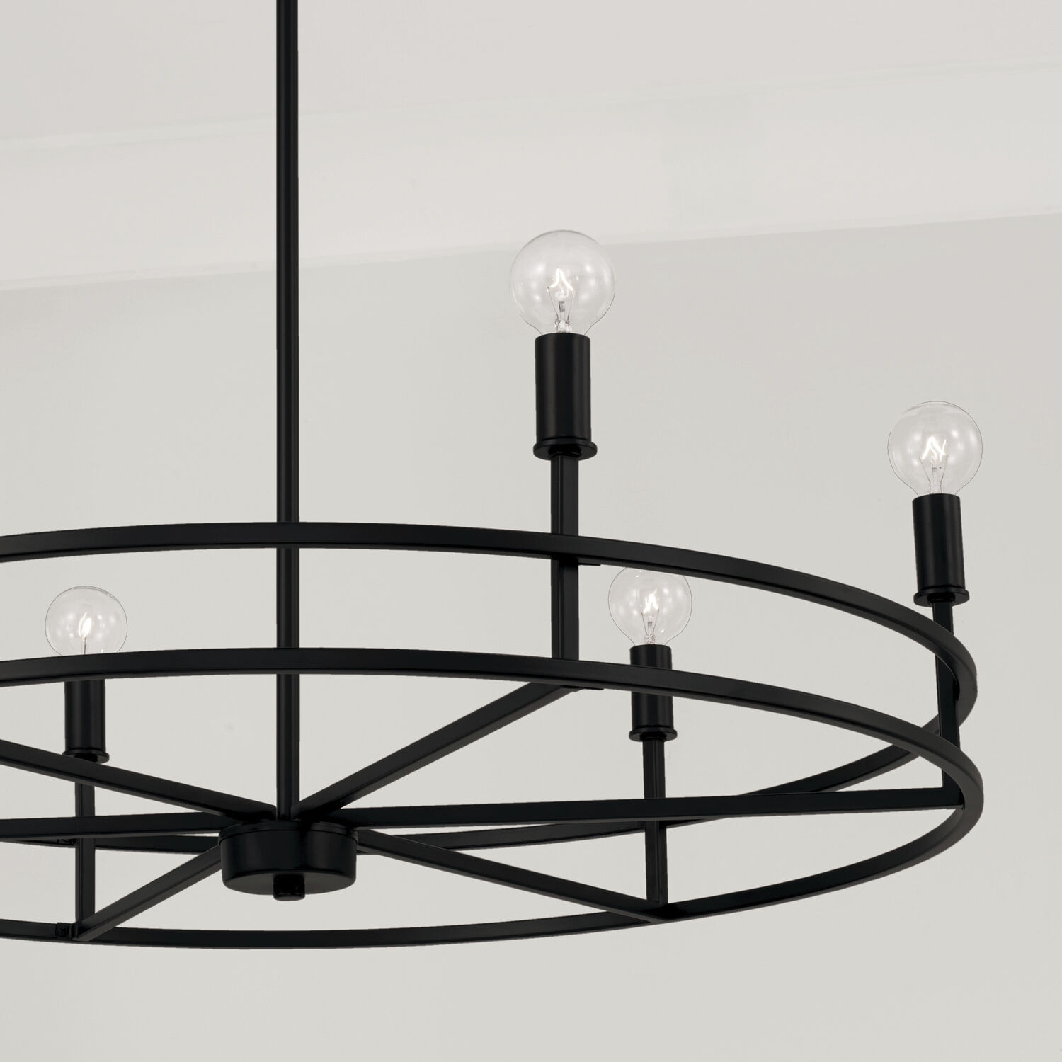 Fuller 6 Light 28 inch Matte Black Chandelier Ceiling Light