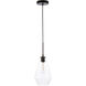 Gene 1 Light 7 inch Black Pendant Ceiling Light