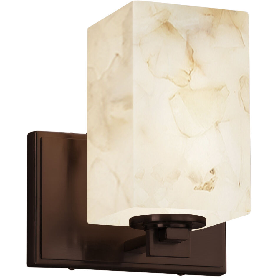 Alabaster Rocks LED 7 inch Polished Chrome Wall Sconce Wall Light in 700 Lm LED, Square with Flat Rim