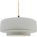 Radiance Collection - Tier 1 Light 14.5 inch Bisque and Matte Black Pendant Ceiling Light in Replaceable Bulb, Beige Twist Cord, 14.5W x 5.25H, Form+Finish+Function