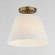 Hudson 1 Light 12 inch Natural Aged Brass Flush Mount Ceiling Light in Satin White
