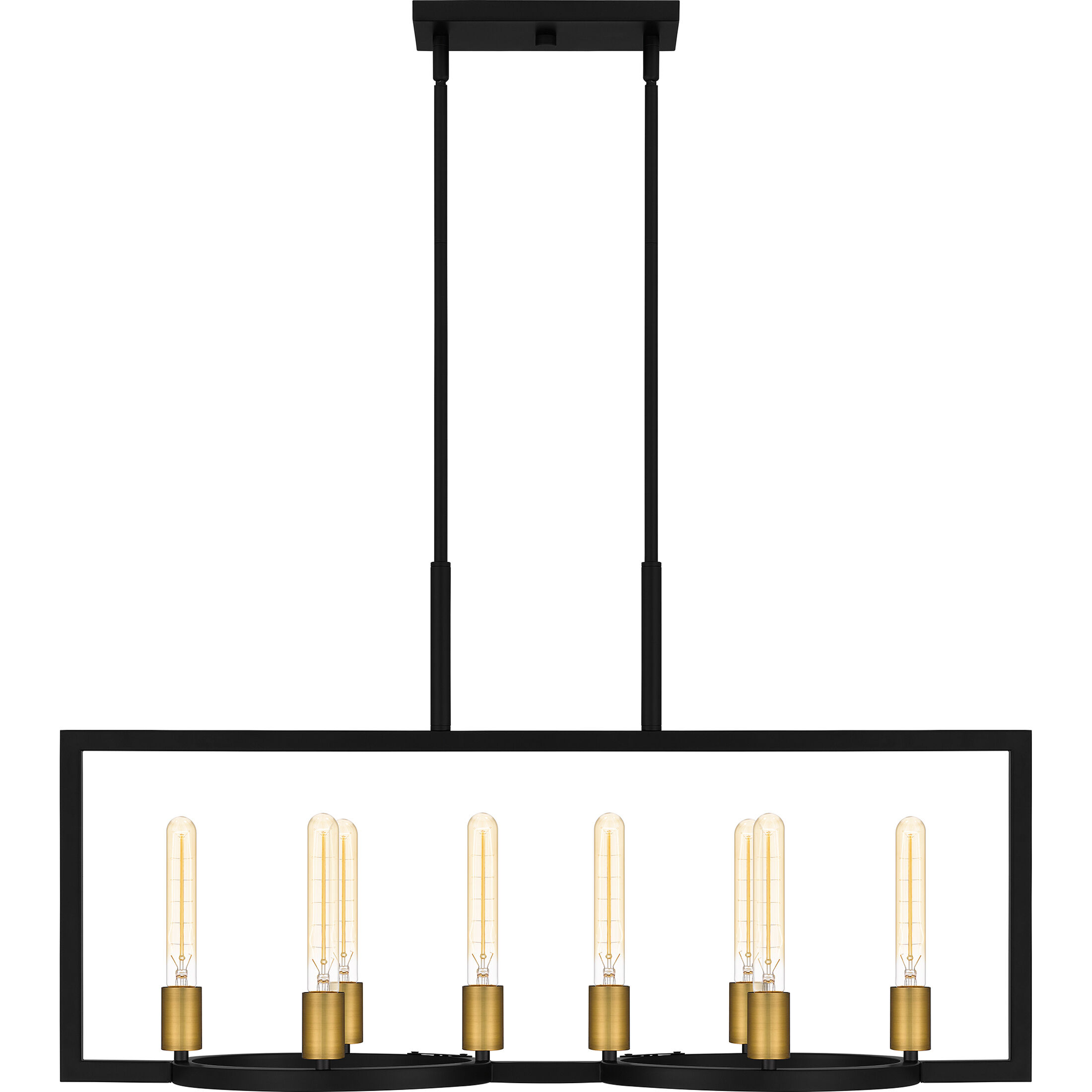 Telfair 8 Light 36 inch Matte Black Island Light Ceiling Light