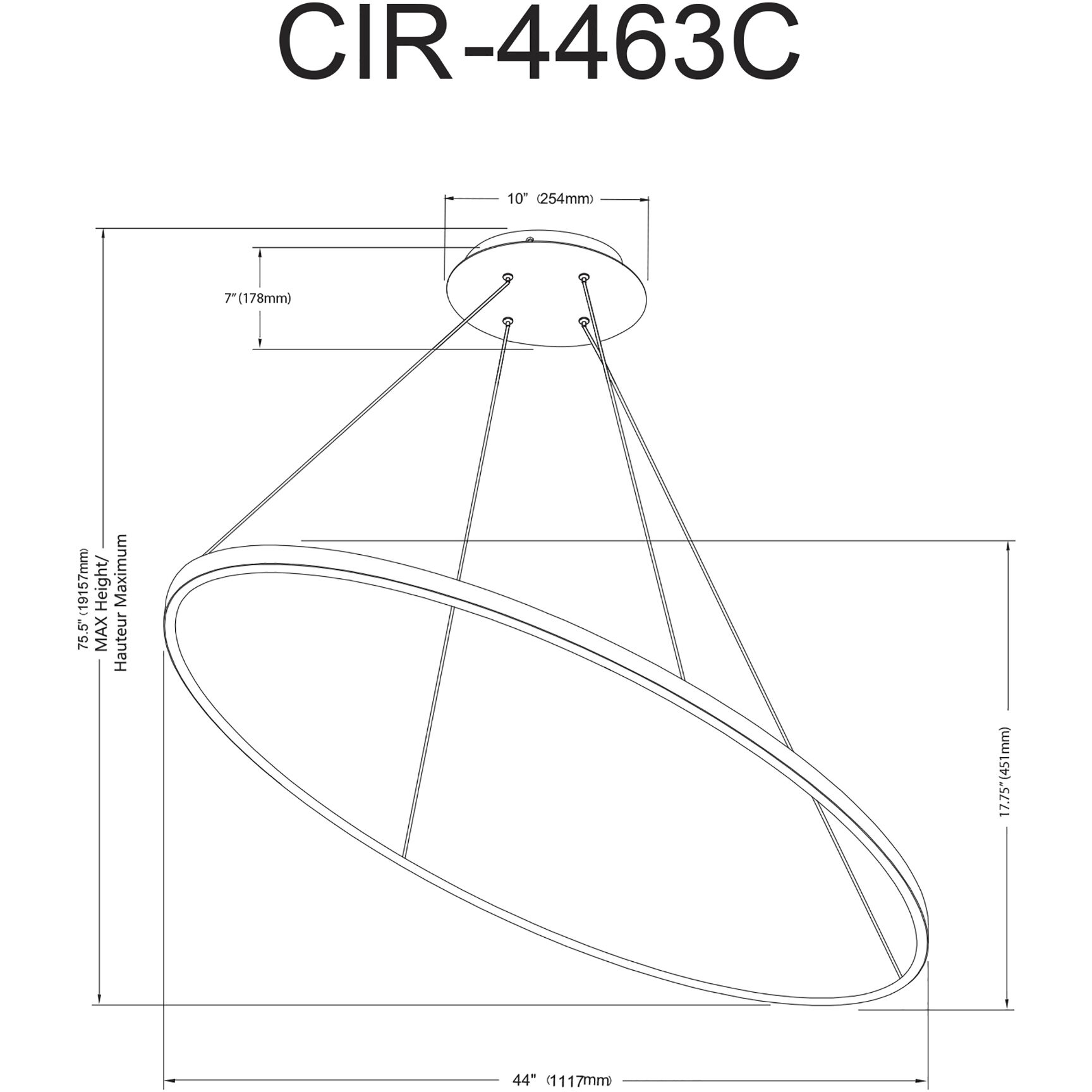 Circulo LED 44 inch Aged Brass Chandelier Ceiling Light