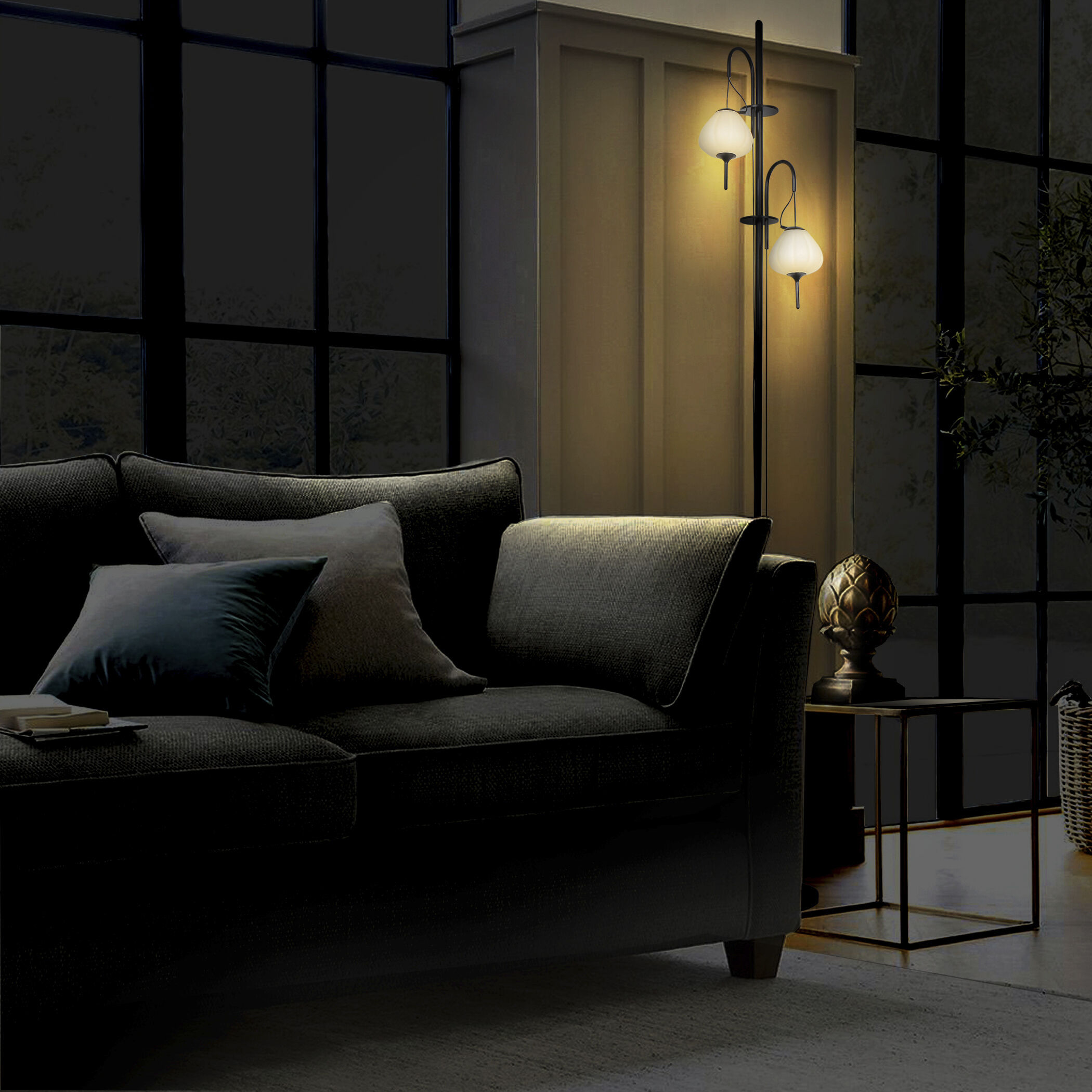 Artisan Collection/ LECCE Series 70 inch 11 watt Black Floor Lamp Portable Light