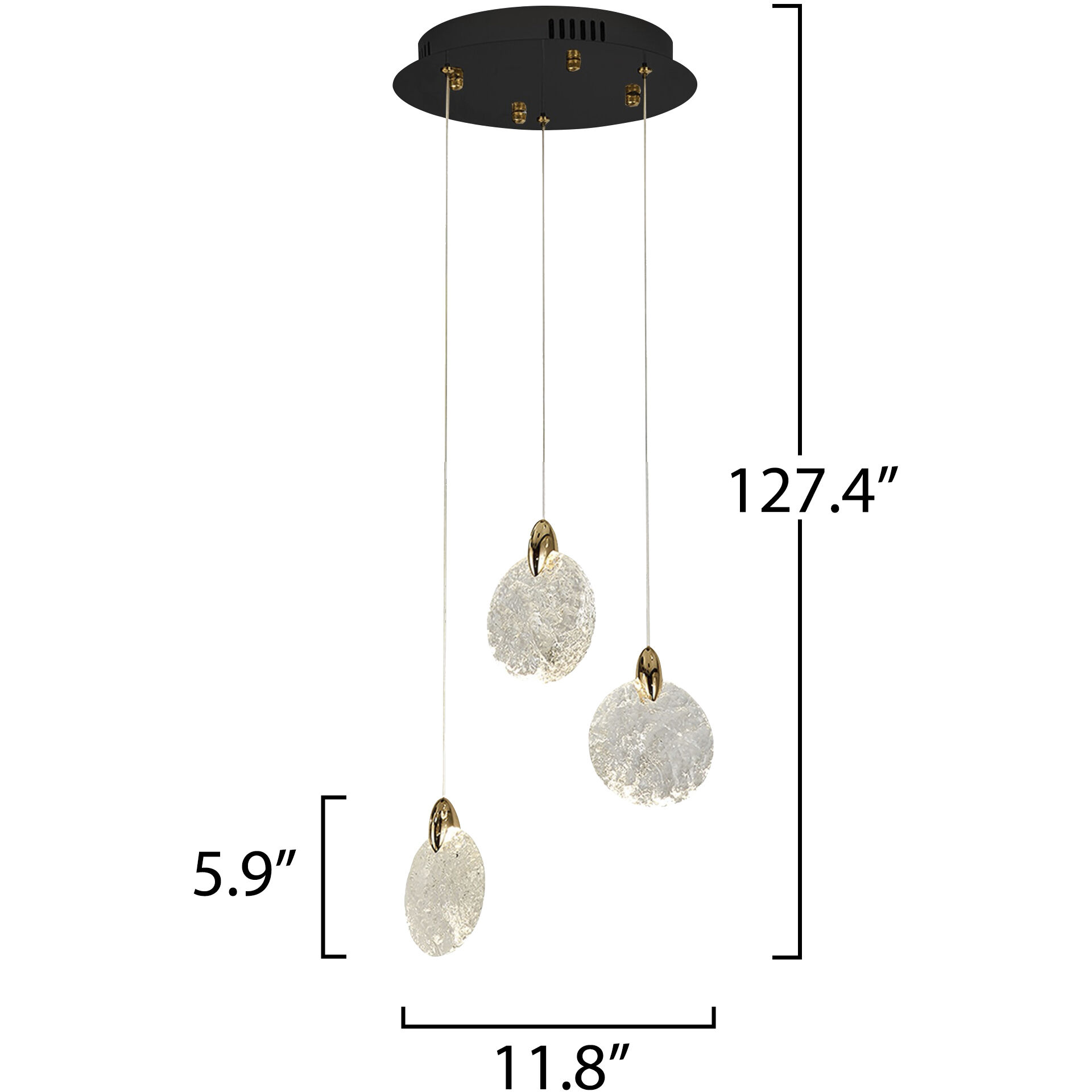 Snowflake LED 11.81 inch Matte Black and Satin Brass Chandelier Ceiling Light