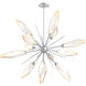 Rock Crystal LED 38.1 inch Classic Silver Chandelier Ceiling Light in Chilled Amber, 2700K LED, Starburst