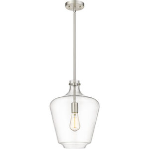 Lowell 1 Light 12 inch Brushed Satin Nickel Mini Pendant Ceiling Light in Clear Glass 