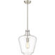 Lowell 1 Light 12 inch Brushed Satin Nickel Mini Pendant Ceiling Light in Clear Glass 