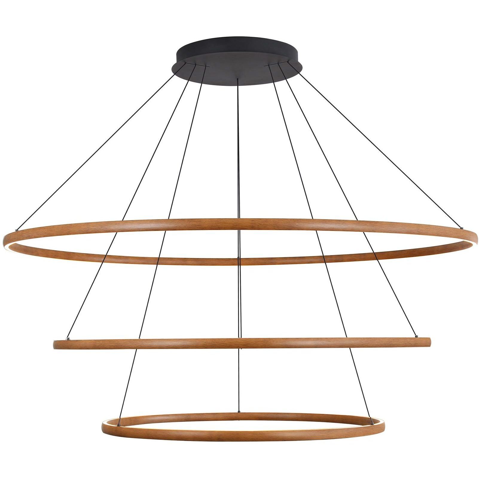 Veritas 59 inch 80.00 watt Walnut Chandelier Ceiling Light, 3 Tier