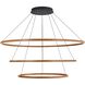 Veritas 59 inch 80.00 watt Walnut Chandelier Ceiling Light, 3 Tier