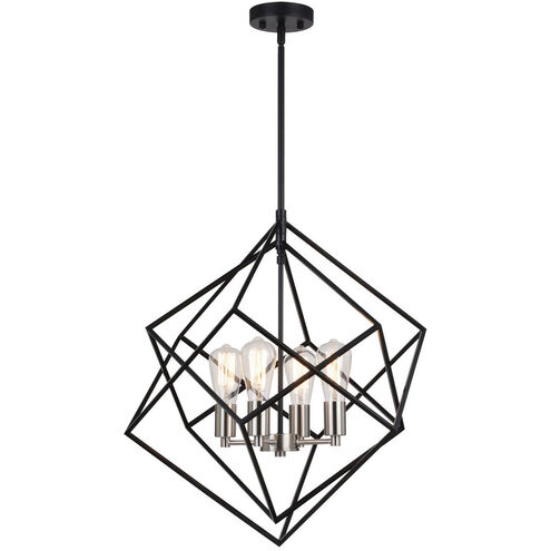Rad LED 23.5 inch Black and Satin Nickel Pendant Ceiling Light