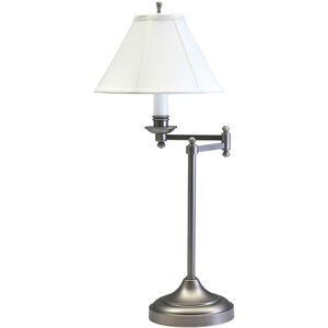 Club 25 inch 60 watt Antique Silver Table Lamp Portable Light