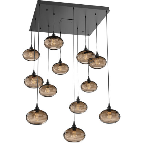 Coppa 12 Light Matte Black Chandelier Ceiling Light, Square Multi-Port