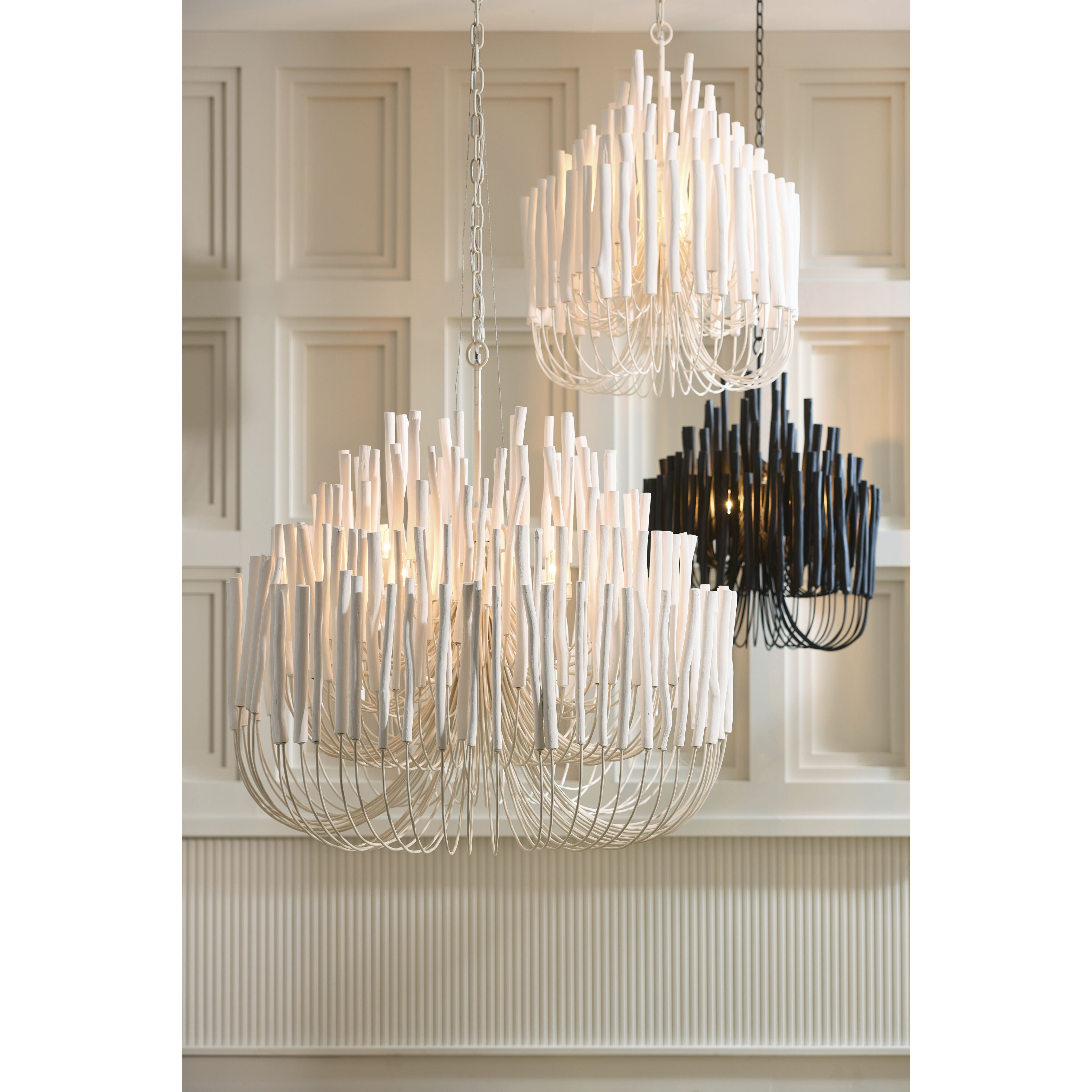 Tilda 6 Light 36 inch White Chandelier Ceiling Light, Large