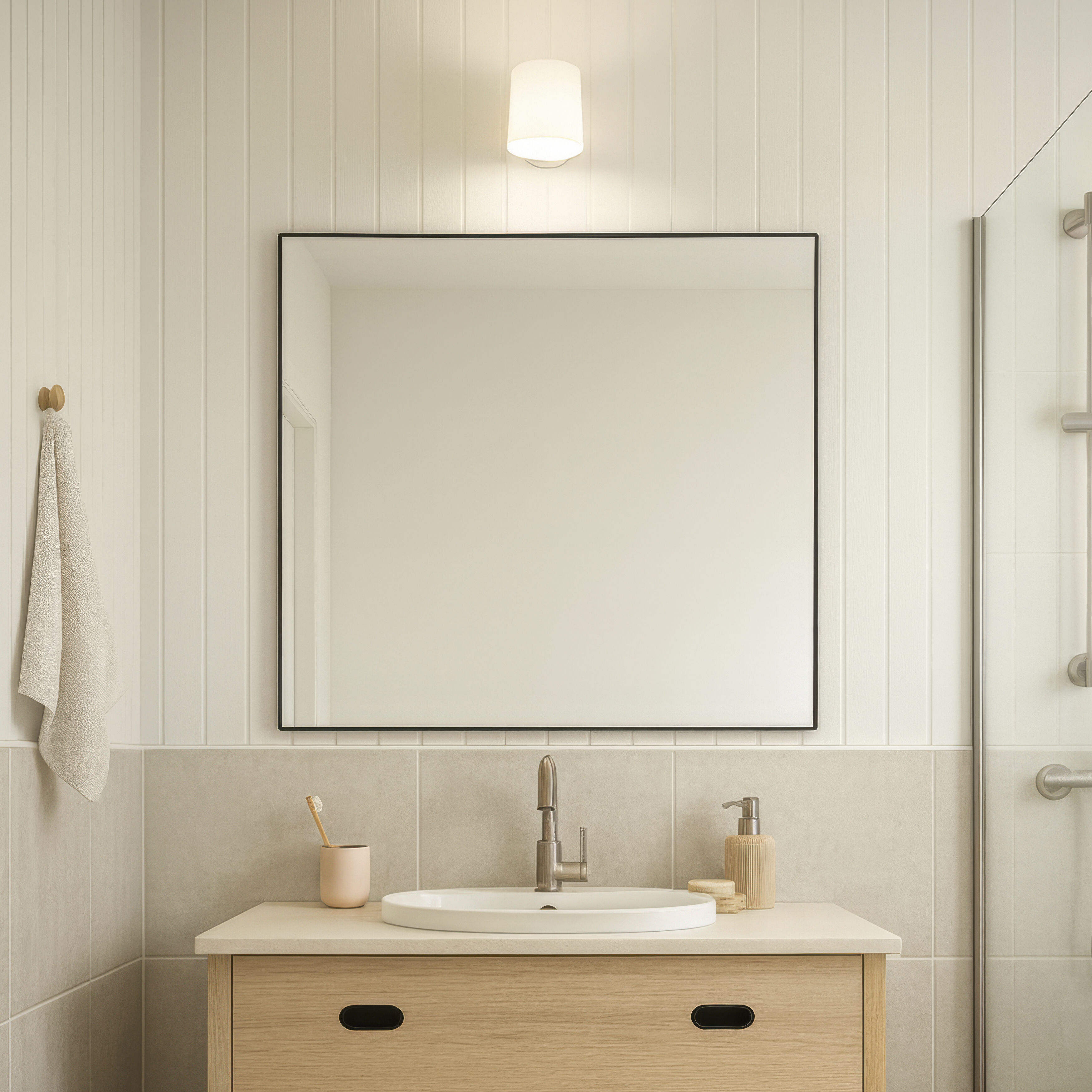 Kye 40 X 40 inch Black Wall Mirror, Varaluz Casa