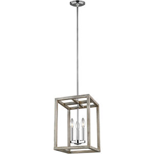 Moffet Street 3 Light 10.5 inch Washed Pine Foyer Pendant Ceiling Light, Small