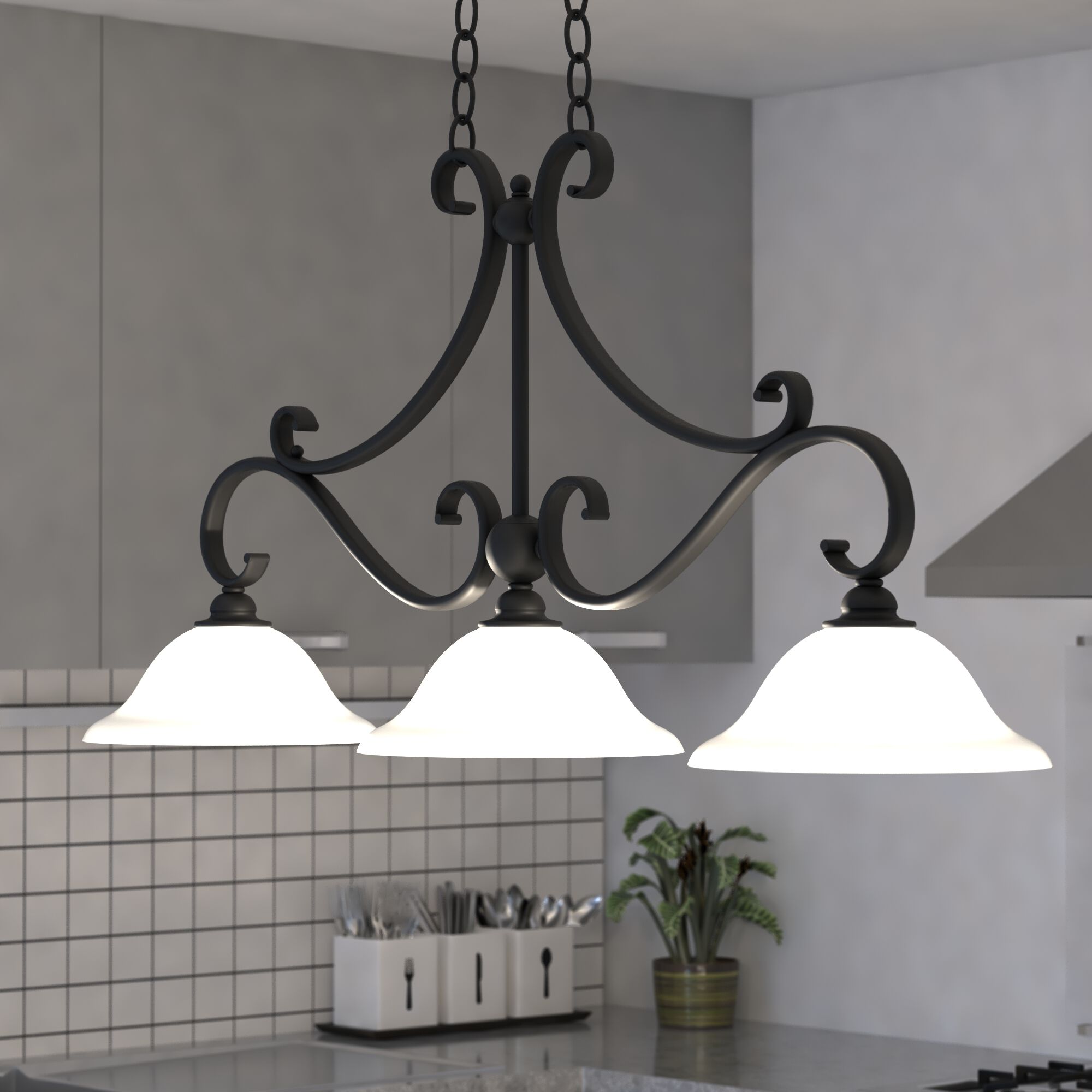 Monrovia LED 43.75 inch Oil Rubbed Bronze Linear Chandelier Ceiling Light