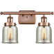 Ballston Bell 2 Light 16 inch Antique Copper Bath Vanity Light Wall Light