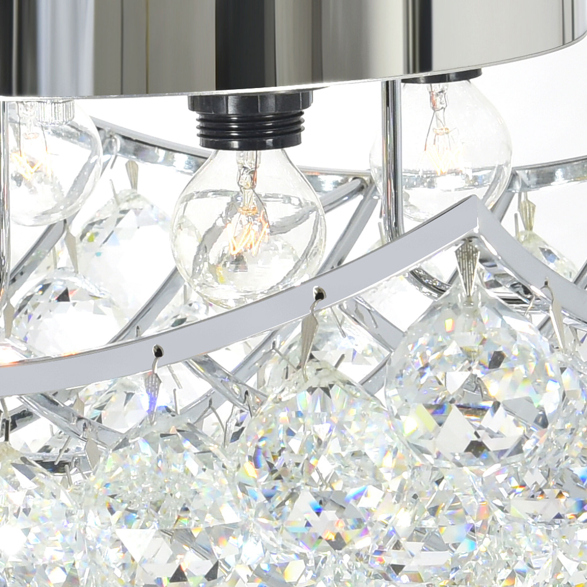 Queen 4 Light 14 inch Chrome Flush Mount Ceiling Light