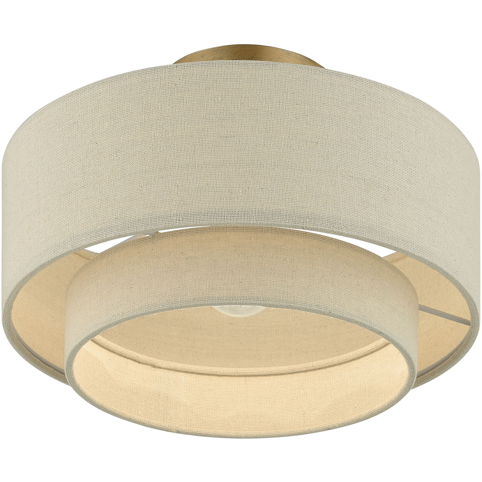 Bellingham 1 Light 13 inch Antique Gold Leaf Semi Flush Mount Ceiling Light, Medium