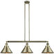 Franklin Restoration Briarcliff 3 Light 43 inch Antique Brass Island Light Ceiling Light, Franklin Restoration