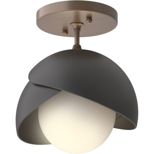 Brooklyn 1 Light 6 inch Bronze and Black Semi-Flush Ceiling Light in Bronze/Black