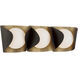 Flare 3 Light 24 inch Legacy Brass and Dark Bronze Vanity Light Wall Light