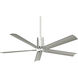 Clean 60 inch Polished Nickel with Silver Blades Ceiling Fan
