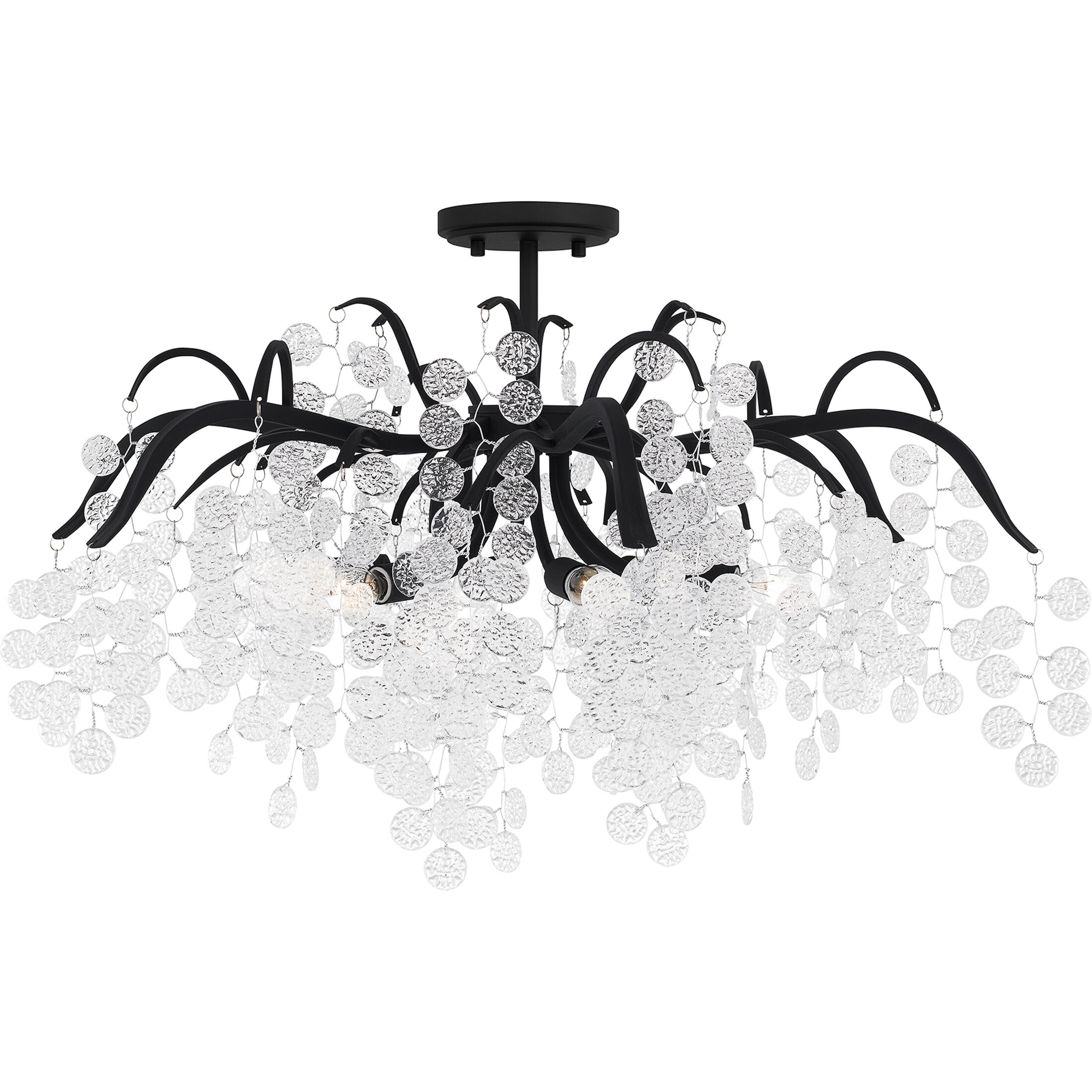 Maple 6 Light 29 inch Earth Black Semi-Flush Mount Ceiling Light, Extra Large