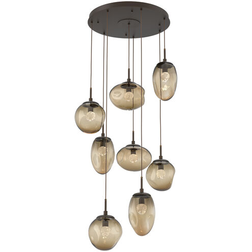 Cosmos LED LED 31.9 inch Flat Bronze Chandelier Ceiling Light in Clear Floret Inner with Bronze Cosmos Outer, 2700K LED, Round Multi-Port