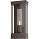 Portico 1 Light 14.8 inch Coastal Bronze Outdoor Sconce in Seeded Clear, Small