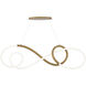 Solo Linear Chandelier Ceiling Light in Aged Brass, dweLED