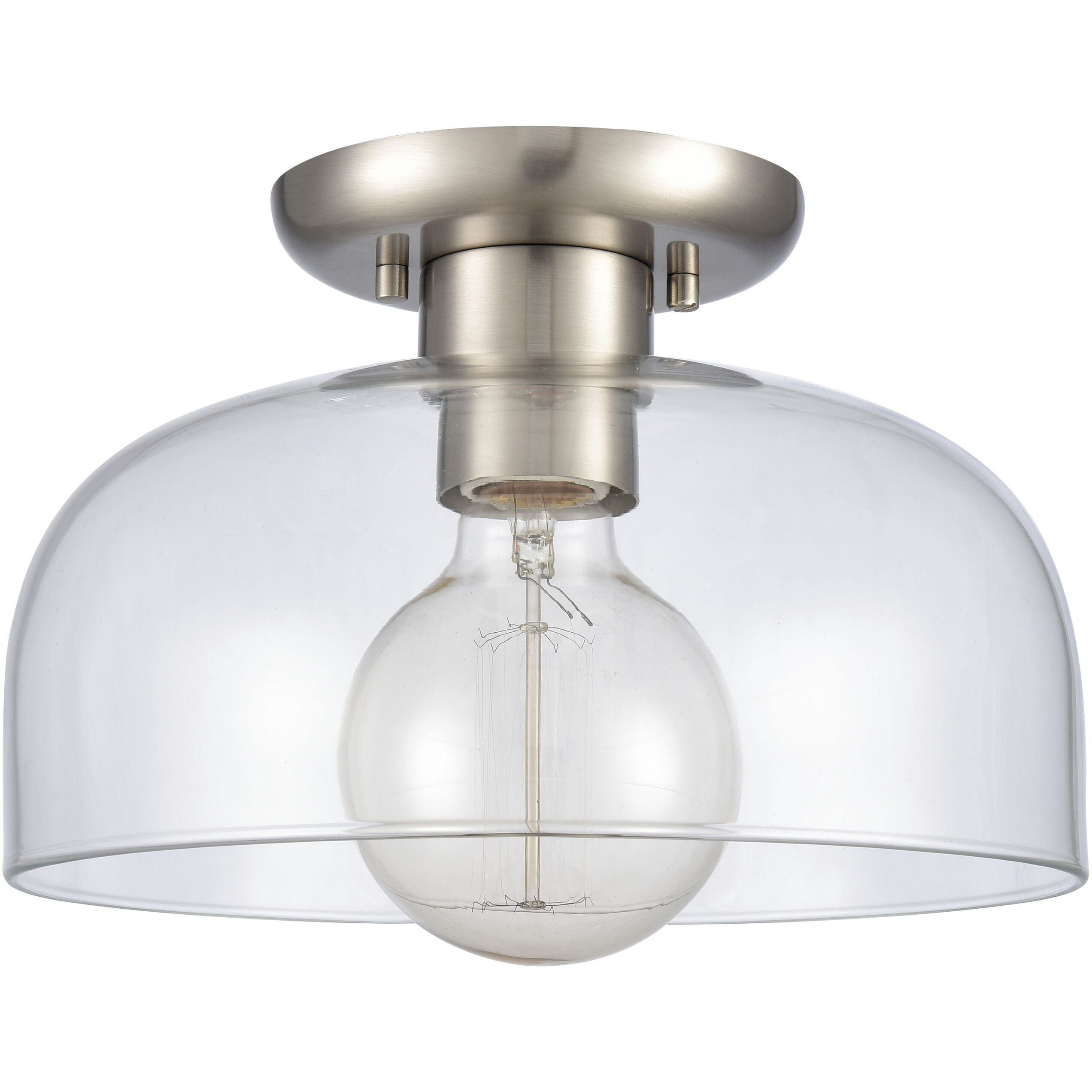 Brewer 1 Light 10 inch Brushed Nickel Semi Flush Mount Ceiling Light