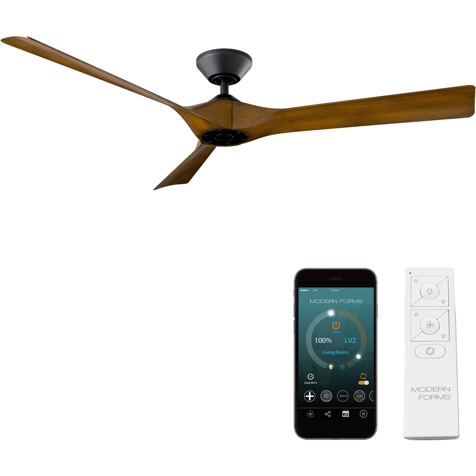 Torque 58 inch Matte Black and Distressed Koa with Distressed Koa Blades Downrod Ceiling Fan in Matte Black Distressed Koa