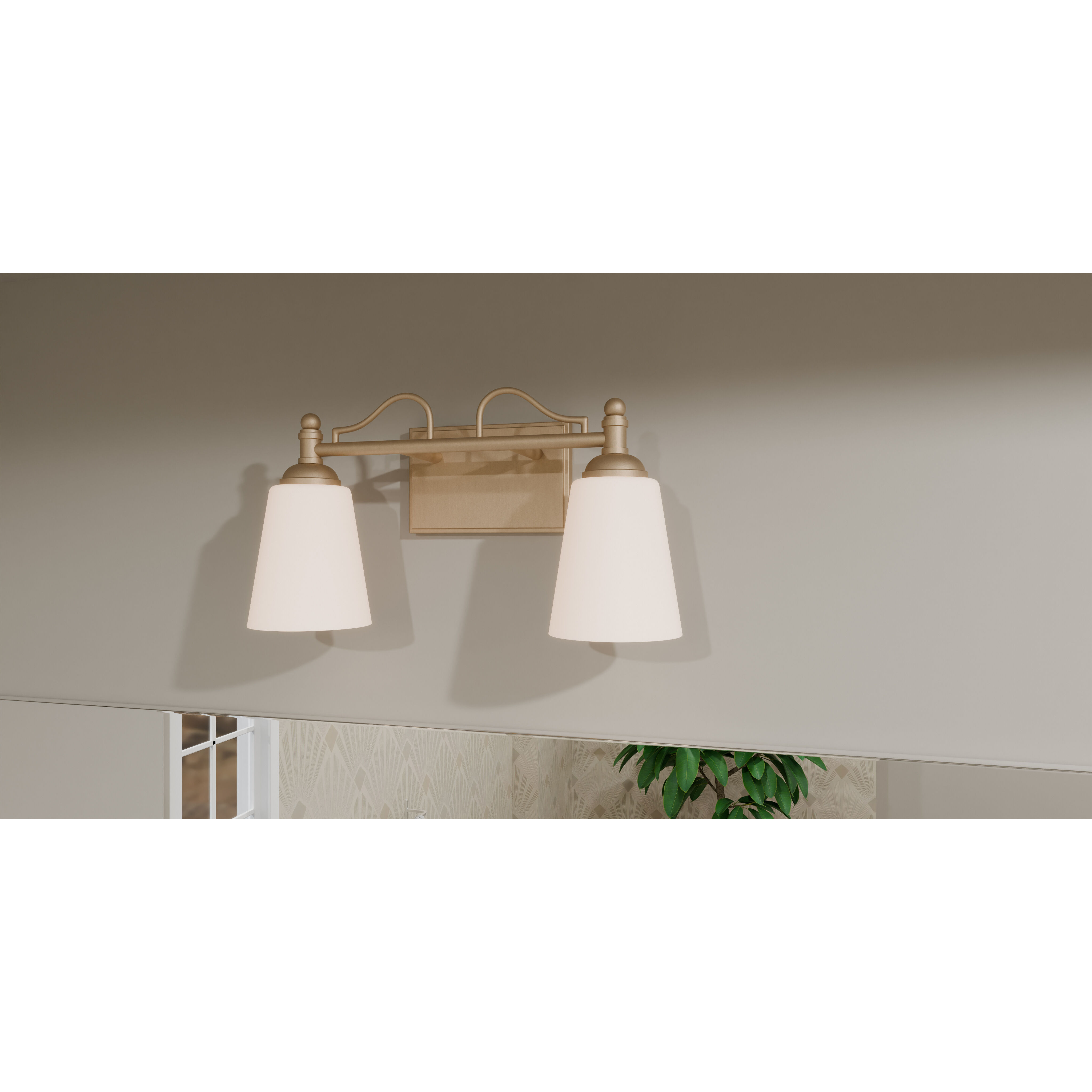 Esther 2 Light 16 inch Bronze Gold Bath Light Wall Light, Medium