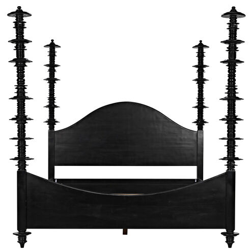 Ferret Hand Rubbed Black Bed, Eastern King