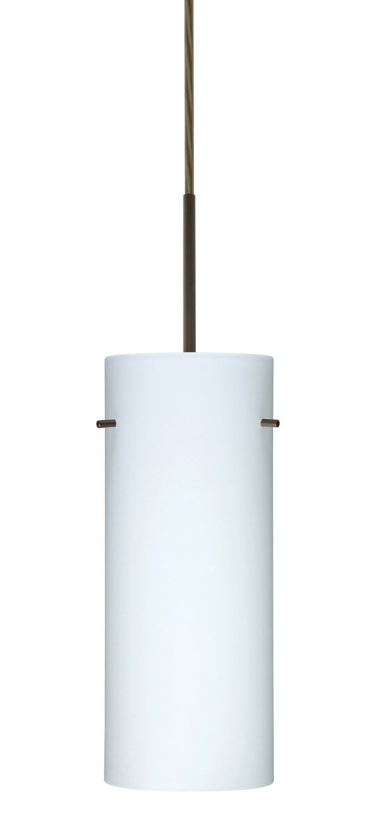 Stilo 10 LED Bronze Pendant Ceiling Light in Opal Matte Glass